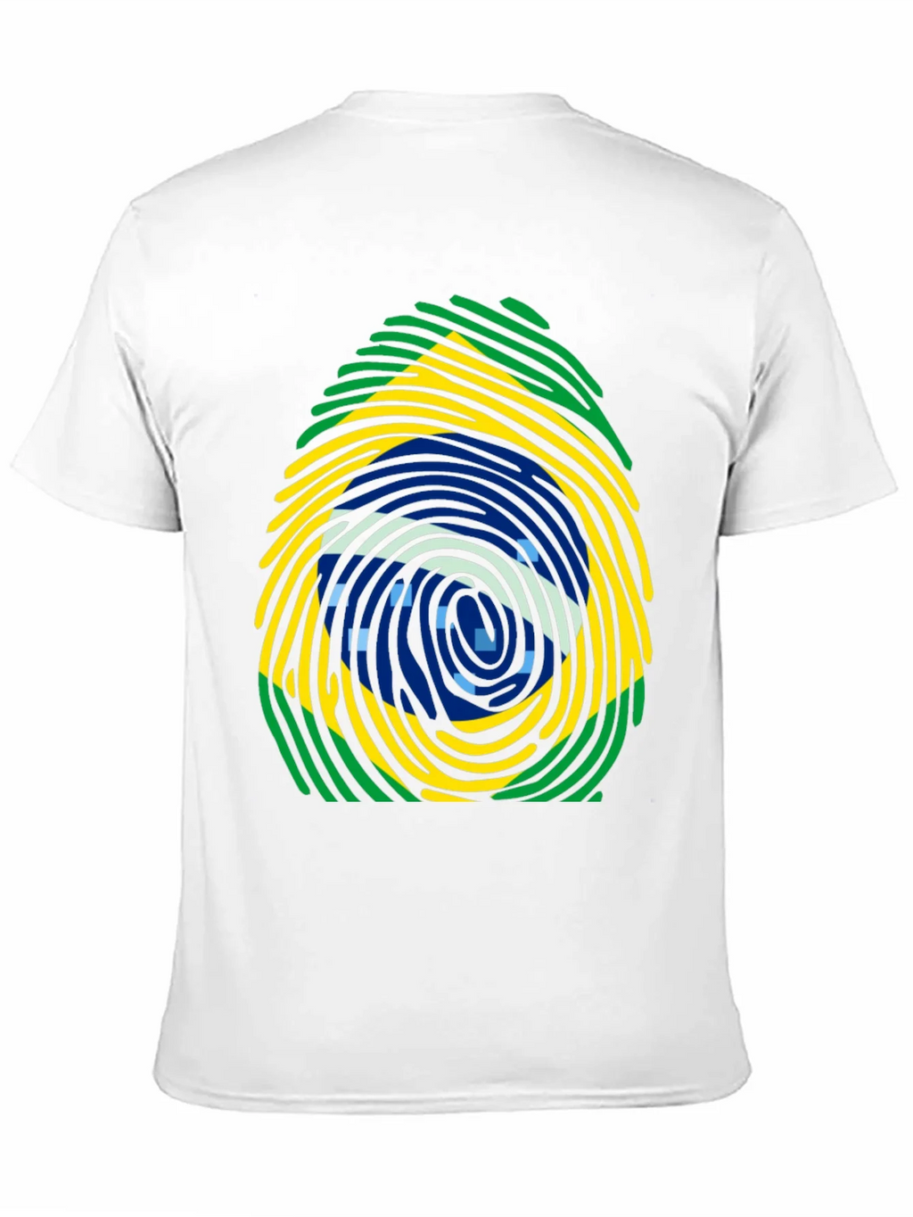 Brazil Flag Fingerprint T-Shirt - Black Cotton Tee product image 10