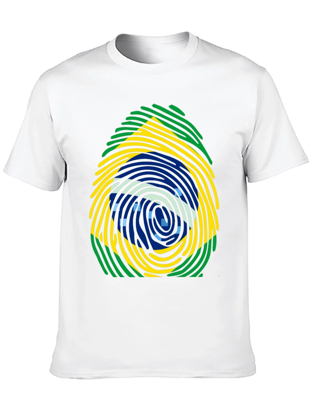Brazil Flag Fingerprint T-Shirt - Black Cotton Tee product image 9
