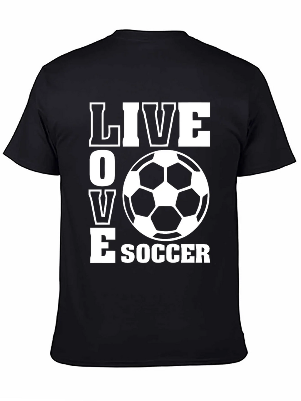Live Love Soccer T-Shirt - Black Graphic Tee product image 4