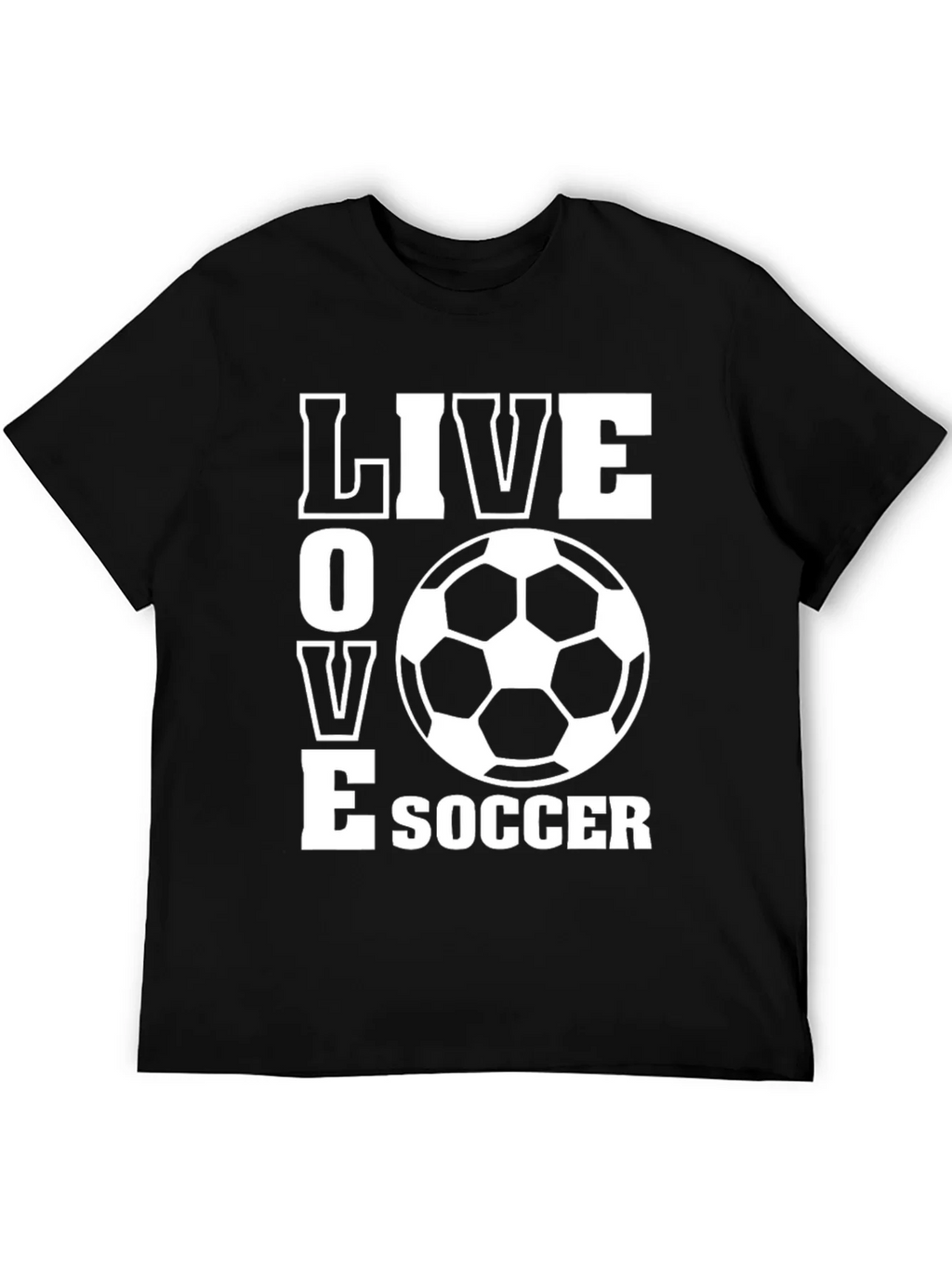 Live Love Soccer T-Shirt - Black Graphic Tee product image 5