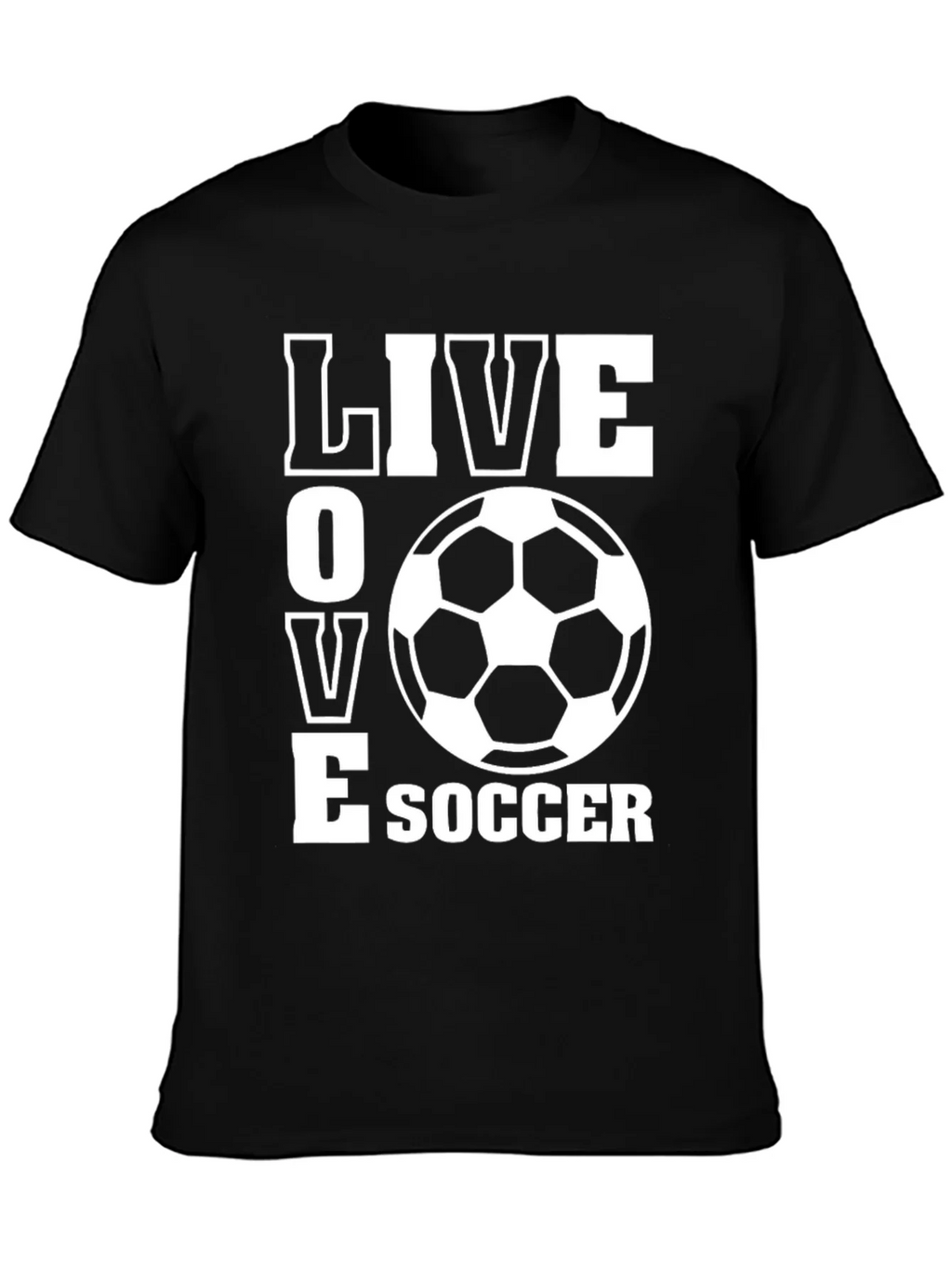 Live Love Soccer T-Shirt - Black Graphic Tee product image 3