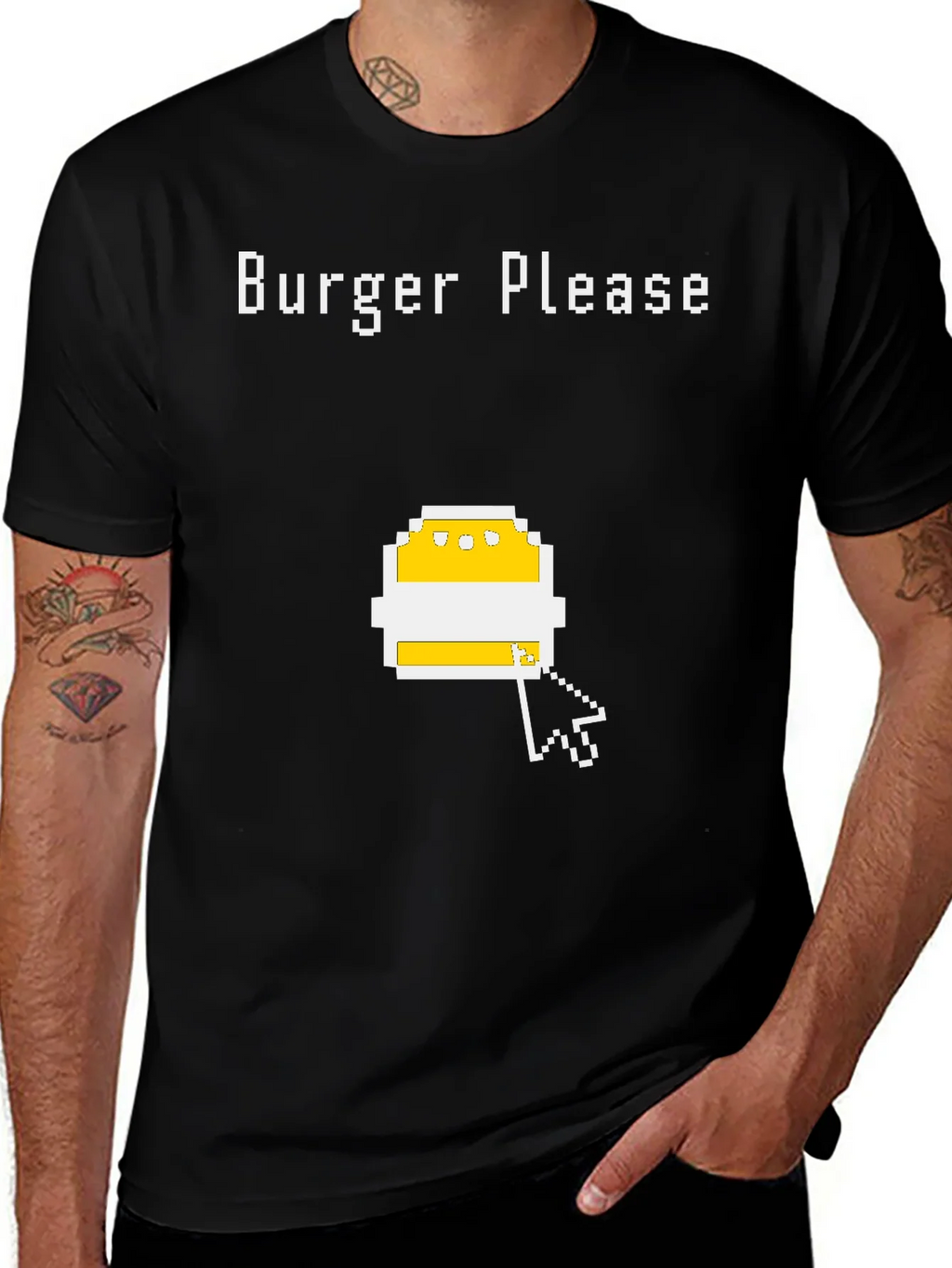 Burger Please Pixel Art Graphic T-Shirt product image 1