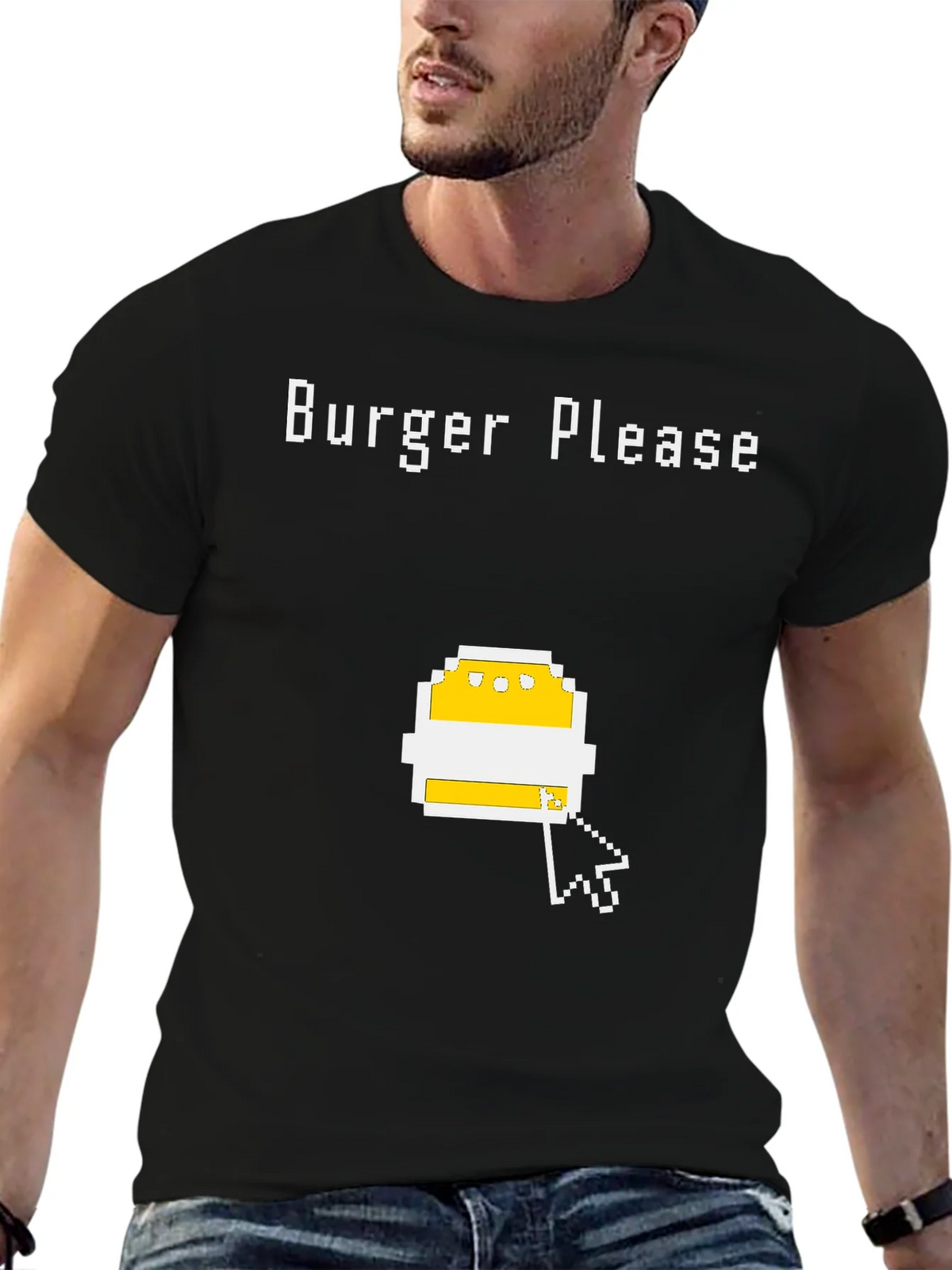 Burger Please Pixel Art Graphic T-Shirt product image 6