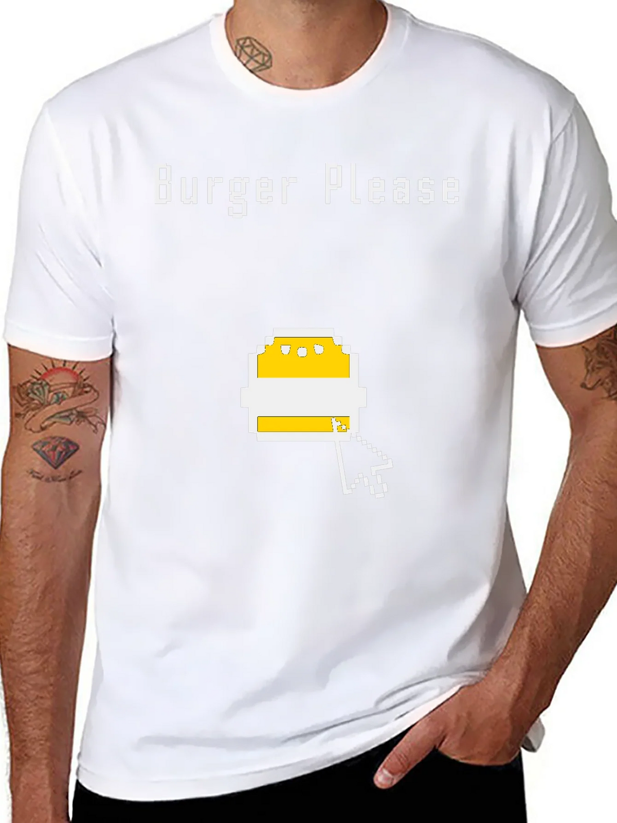 Burger Please Pixel Art Graphic T-Shirt product image 7