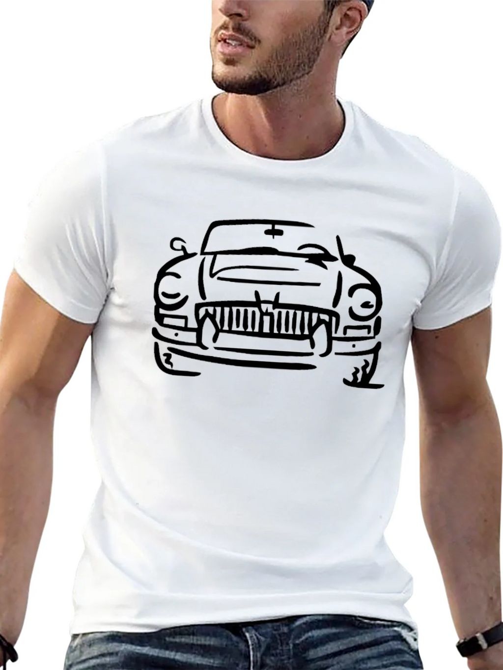 Classic Car Outline T-Shirt - Black product image 11