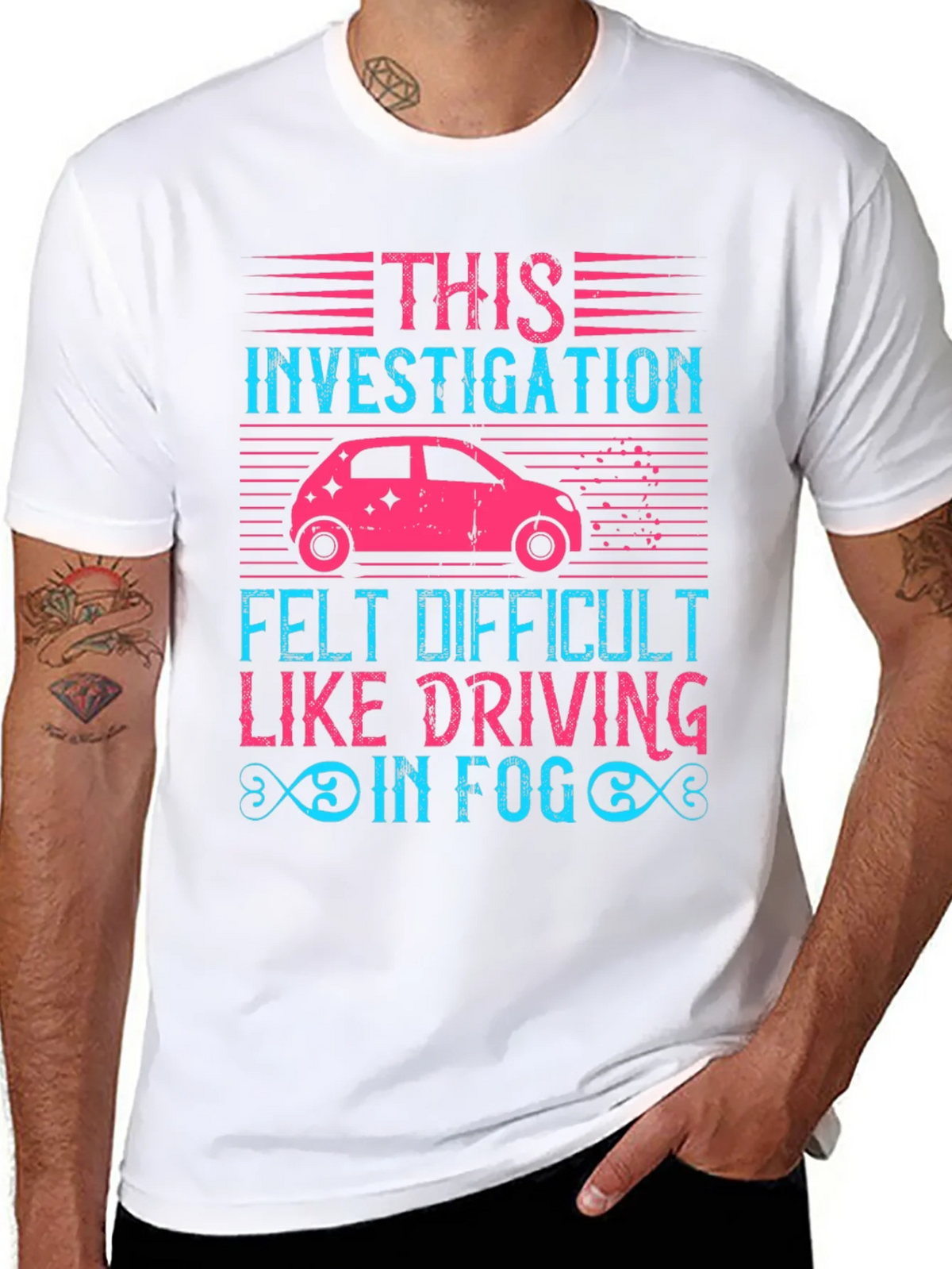 Investigation Driving in Fog Graphic T-Shirt product image 7