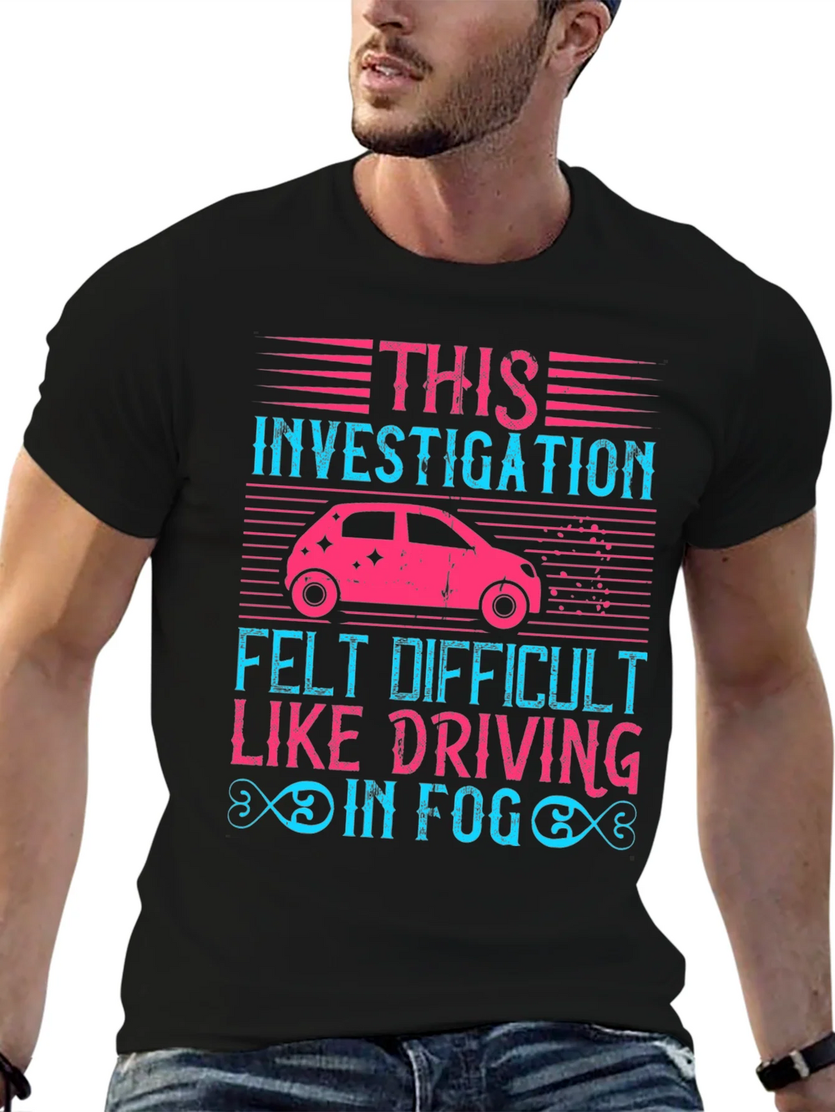 Investigation Driving in Fog Graphic T-Shirt product image 6