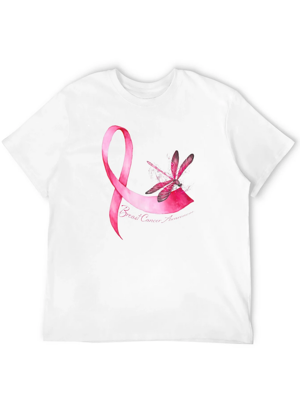 Breast Cancer Awareness Pink Ribbon Dragonfly T-Shirt product image 3