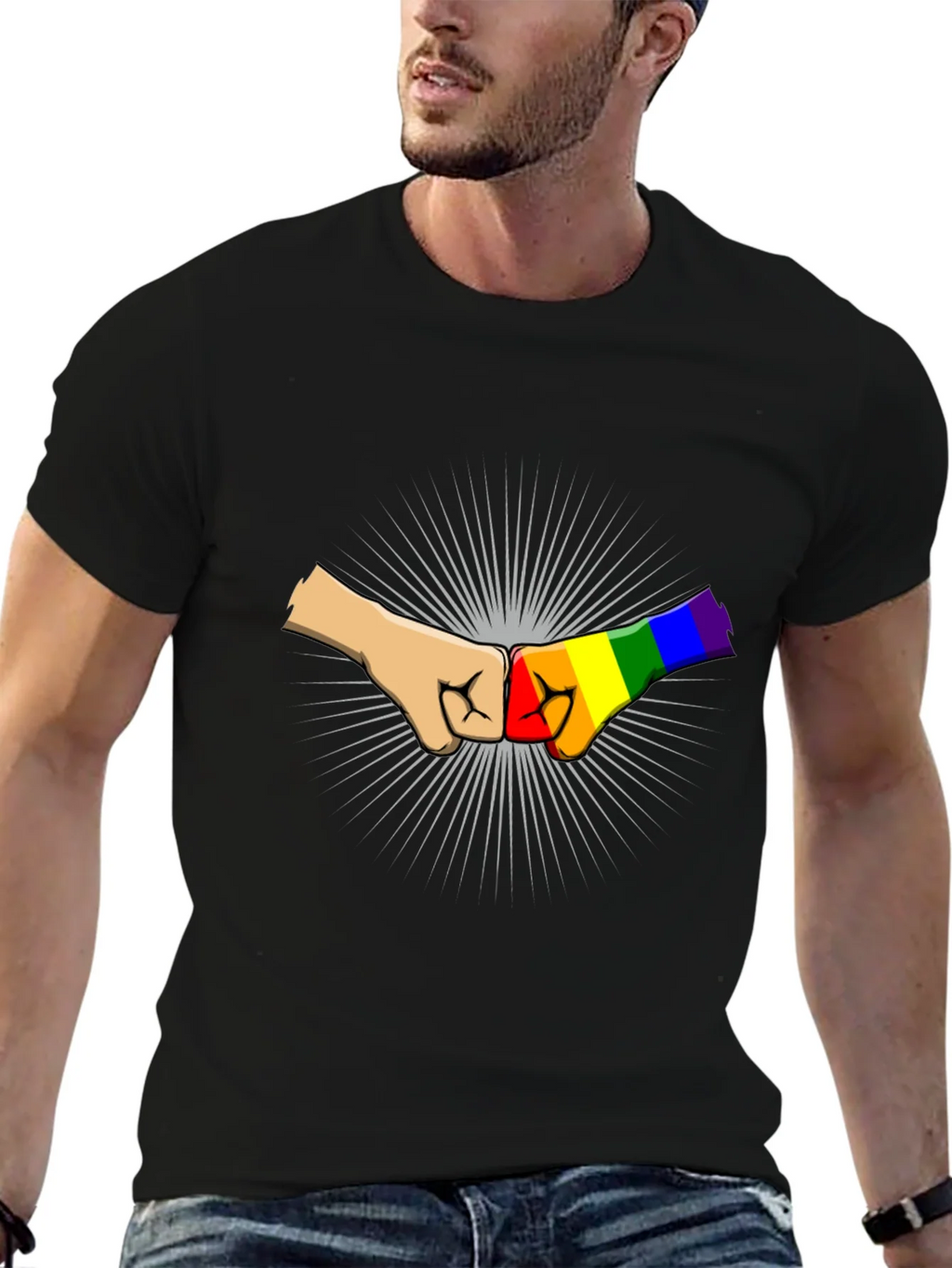 LGBT Pride Fist Bump Graphic T-Shirt product image 6