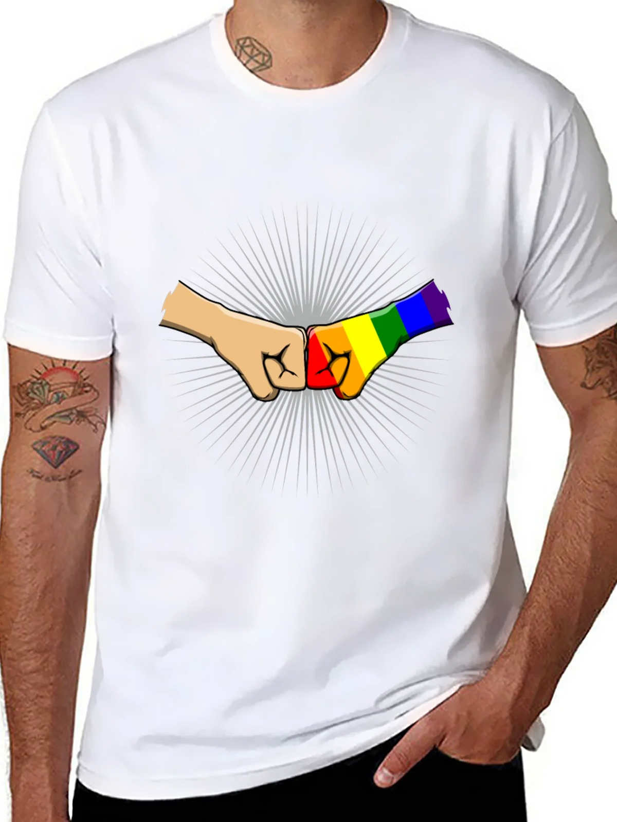 LGBT Pride Fist Bump Graphic T-Shirt product image 7