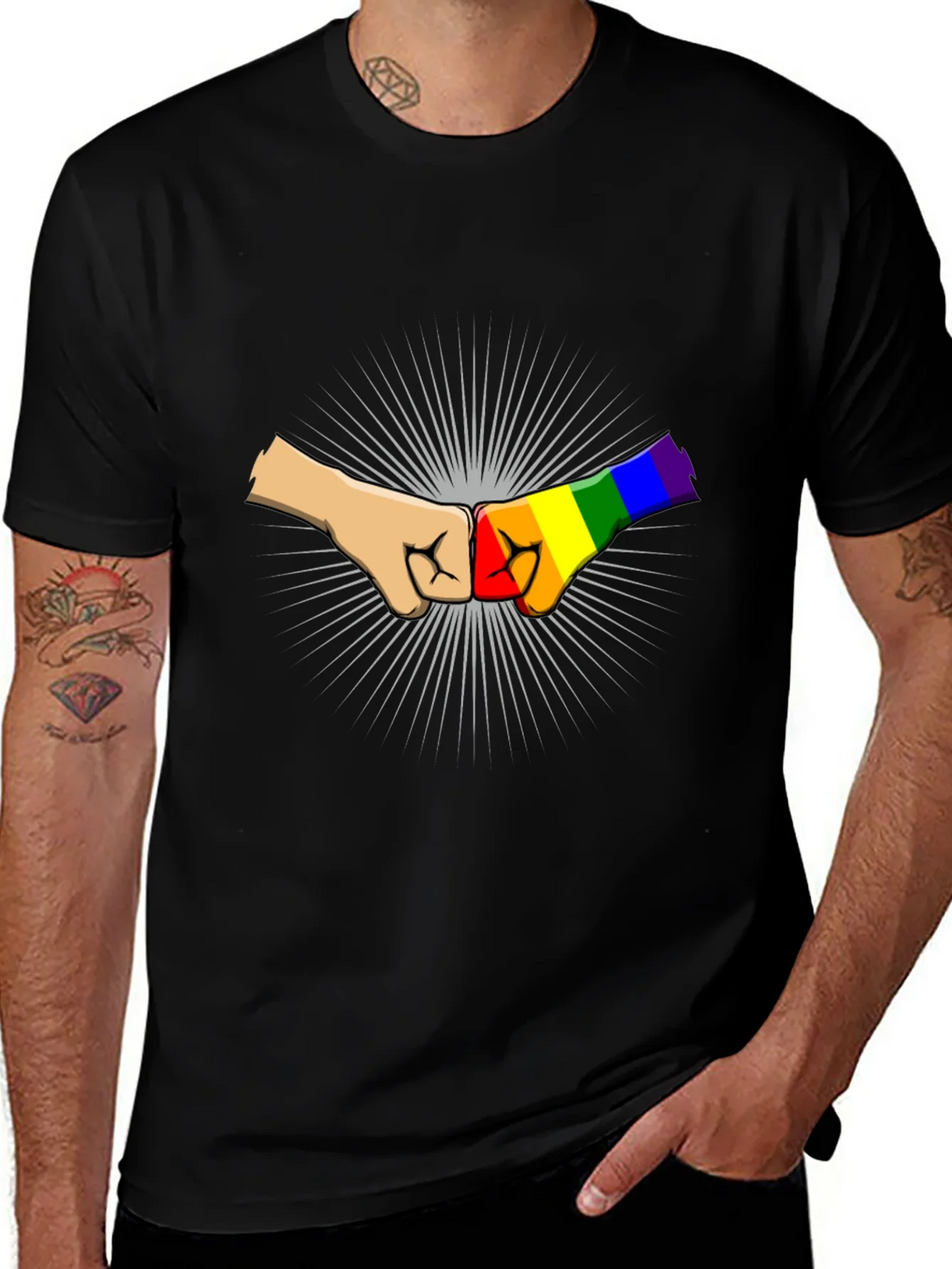 LGBT Pride Fist Bump Graphic T-Shirt product image 1