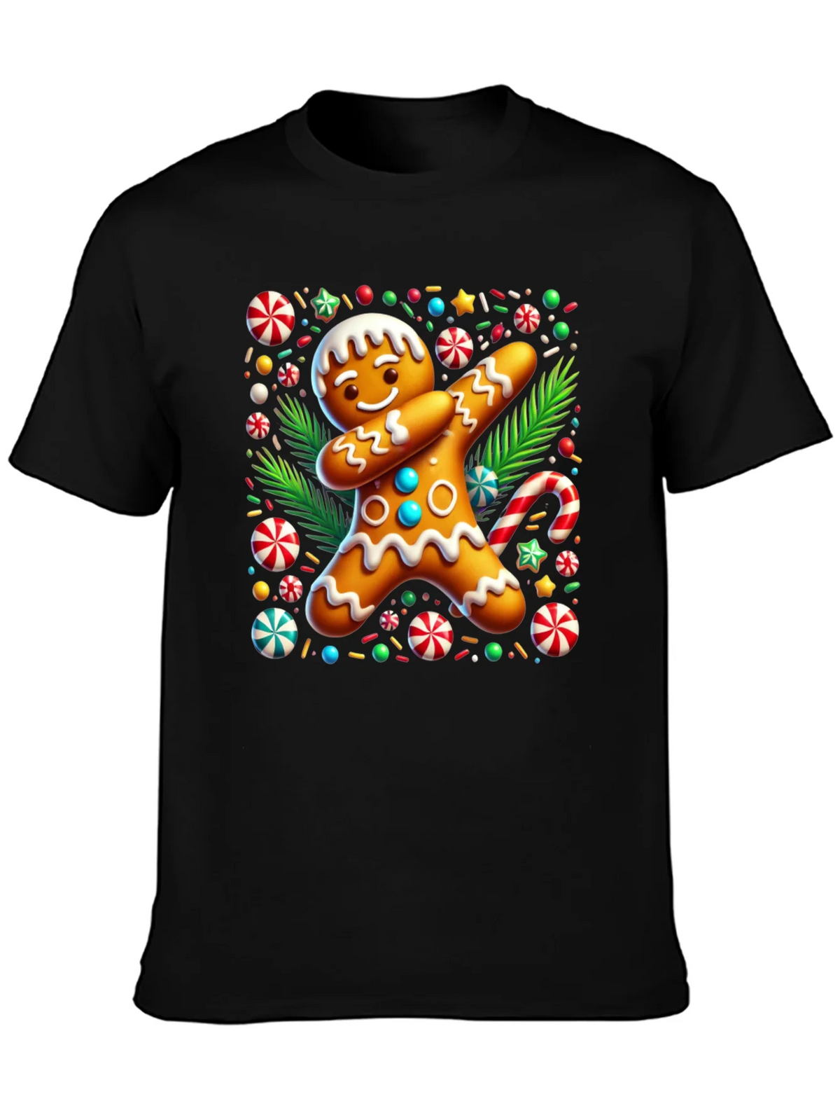 Dabbing Gingerbread Man Christmas T-Shirt product image 2