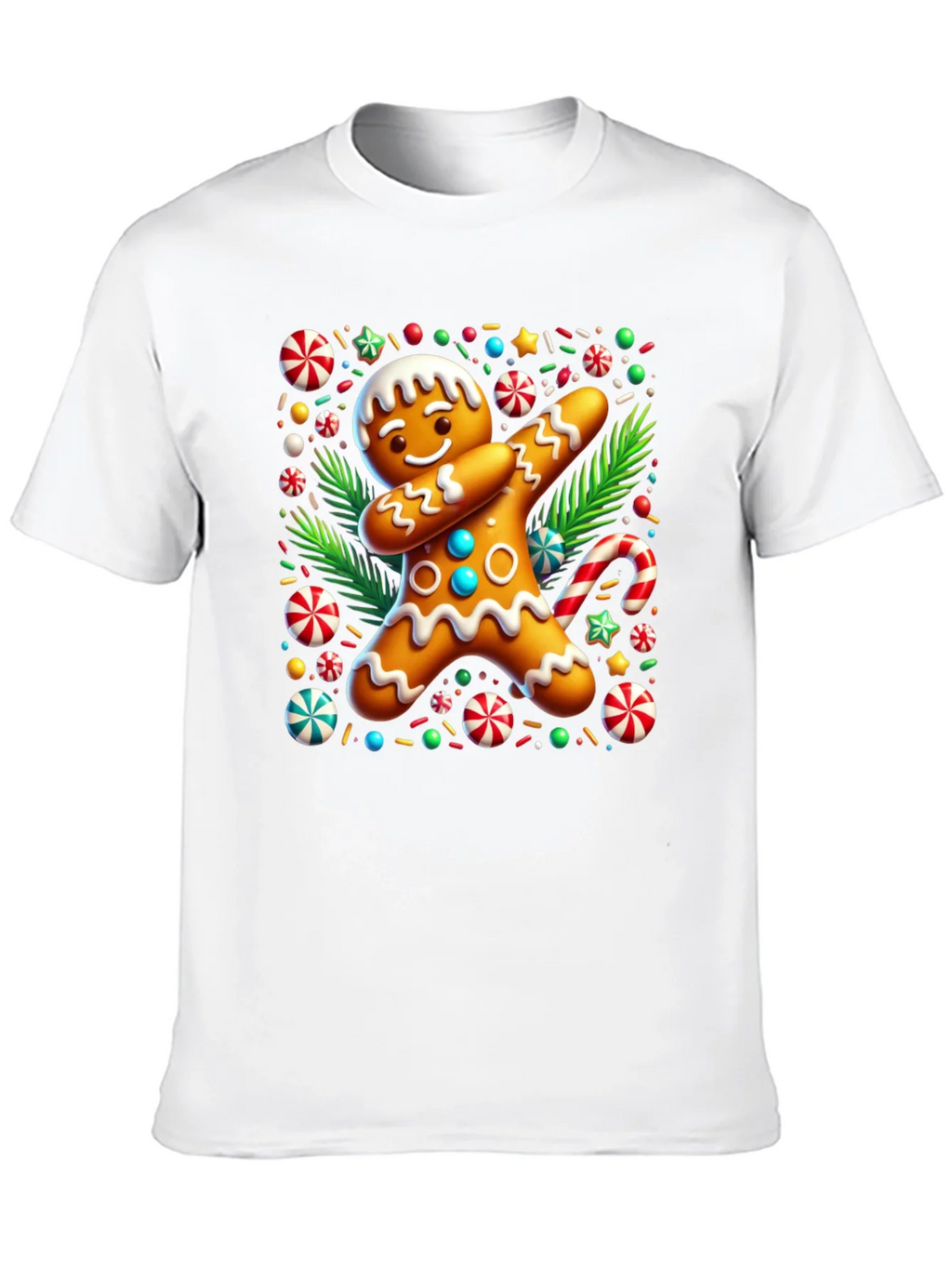 Dabbing Gingerbread Man Christmas T-Shirt product image 4