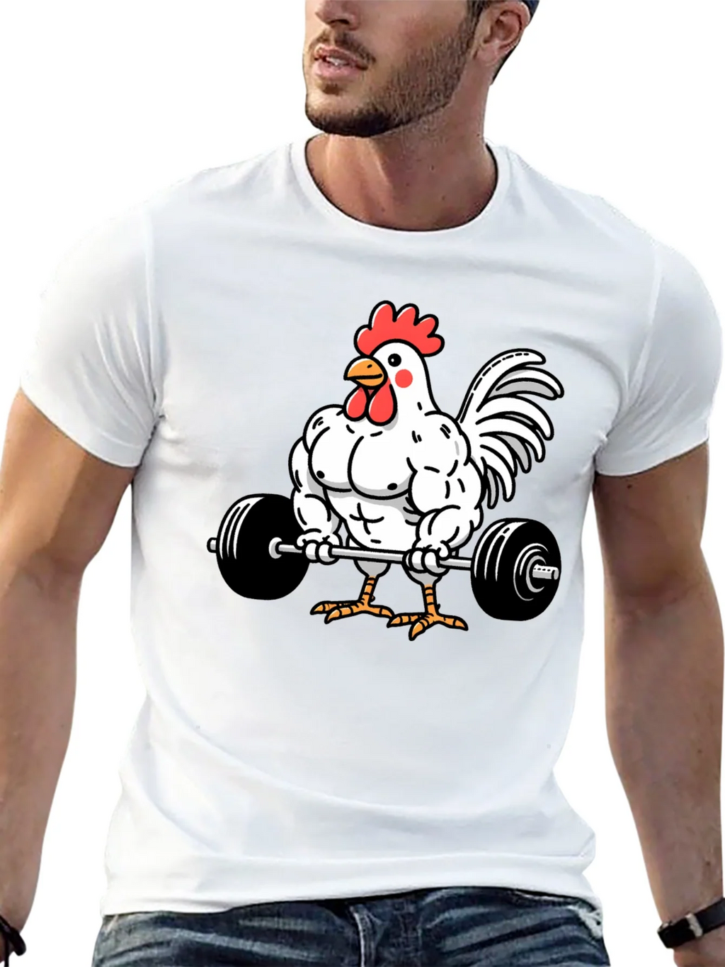 Funny Chicken Gym Black T-Shirt product image 6