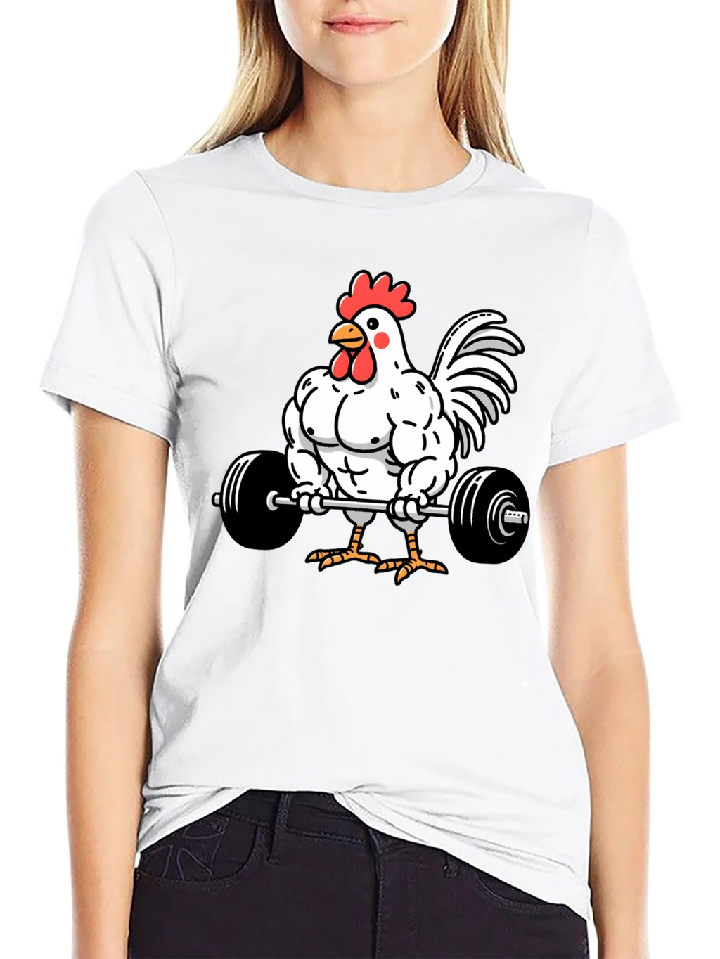 Funny Chicken Gym Black T-Shirt product image 4