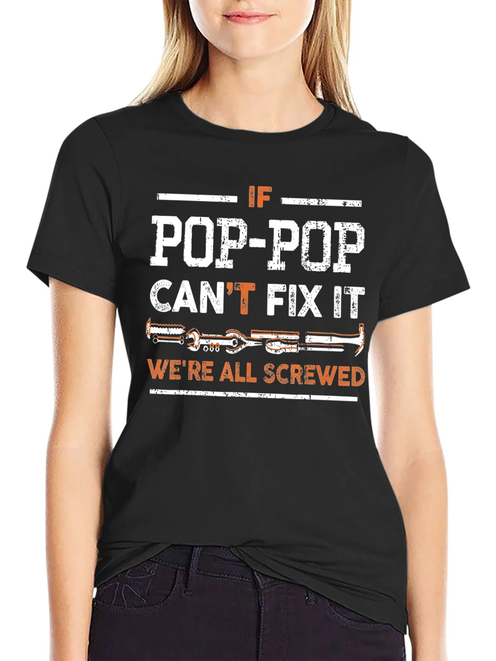 Pop-Pop Can Fix It T-Shirt - Black product image 2