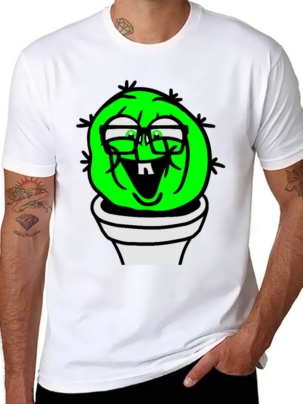 Funny Cactus Plant T-Shirt - Black Graphic Tee product image 7