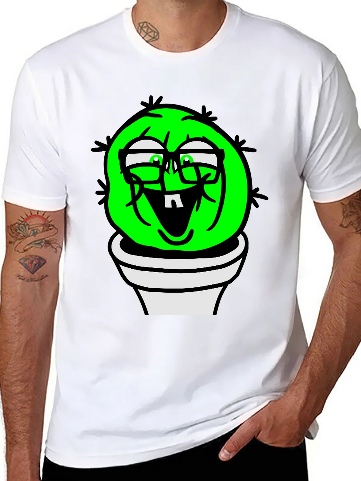 Funny Cactus Plant T-Shirt - Black Graphic Tee product image 7