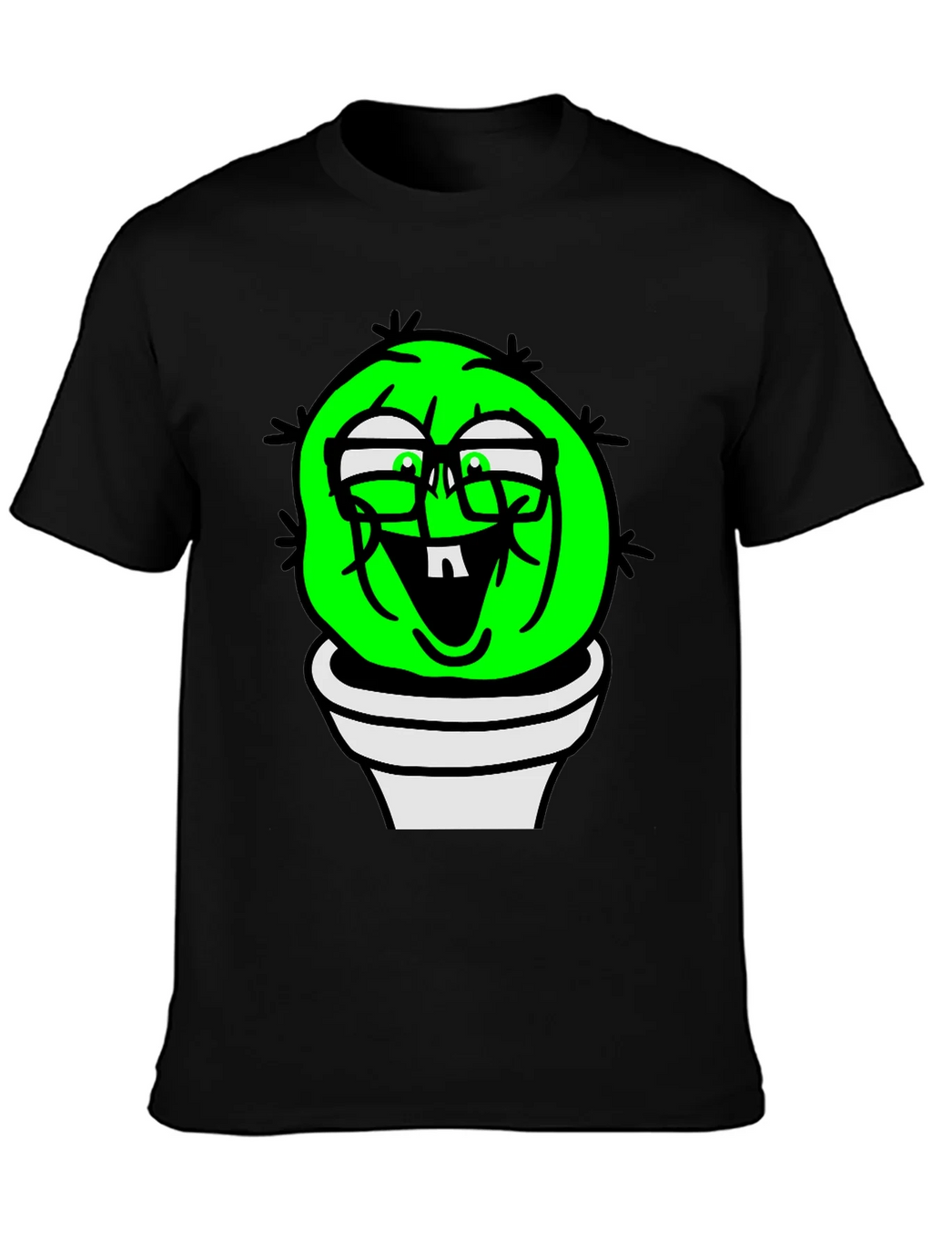 Funny Cactus Plant T-Shirt - Black Graphic Tee product image 3