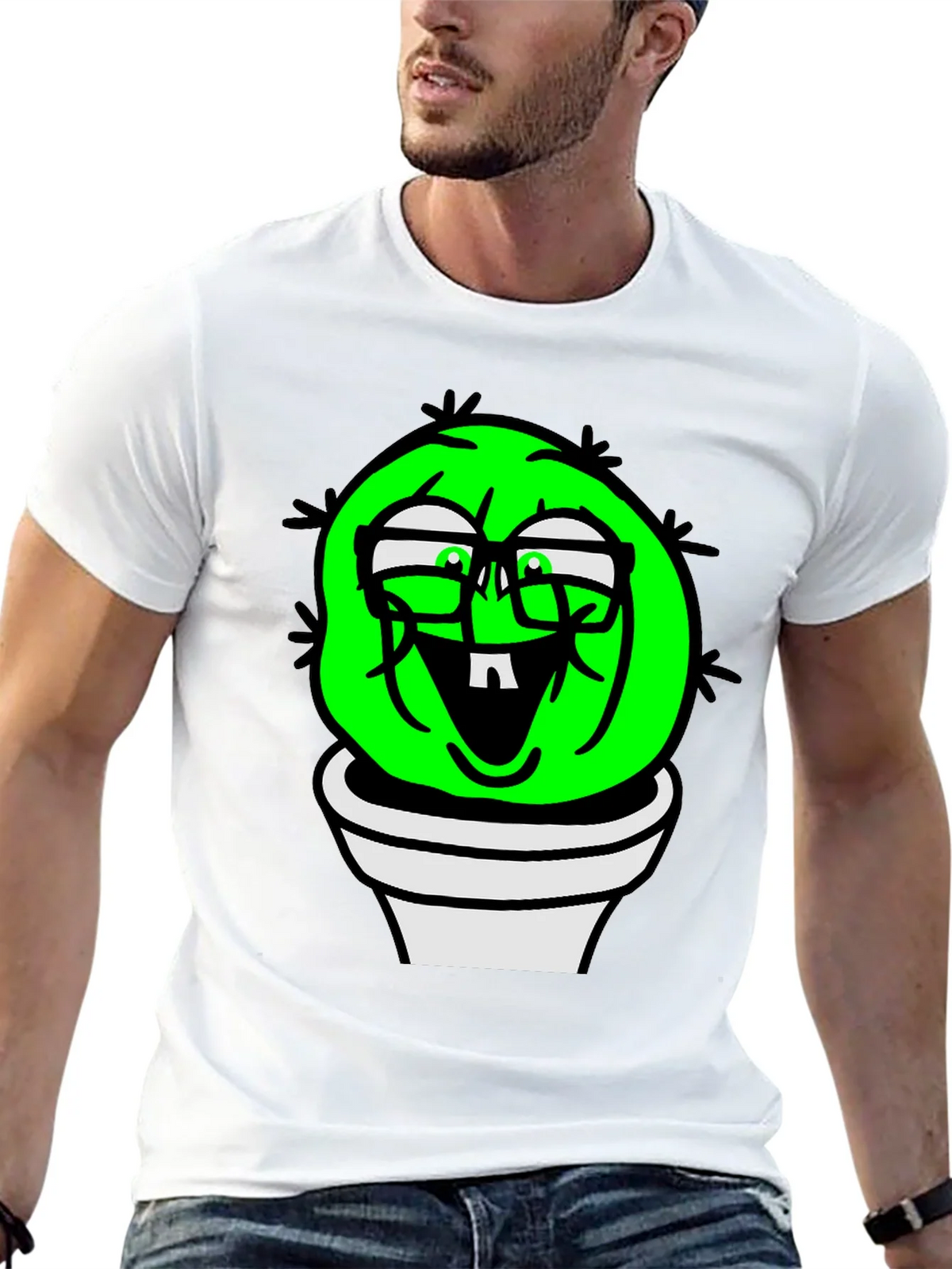 Funny Cactus Plant T-Shirt - Black Graphic Tee product image 12