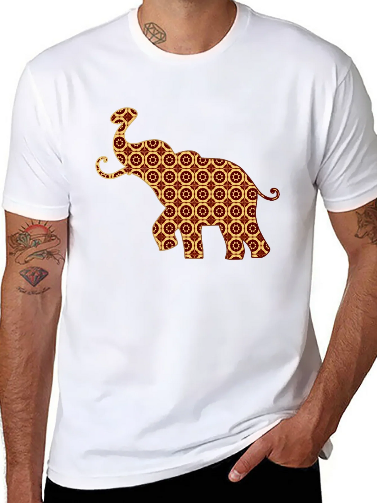 Elephant Pattern T-Shirt - Unique Graphic Tee product image 7