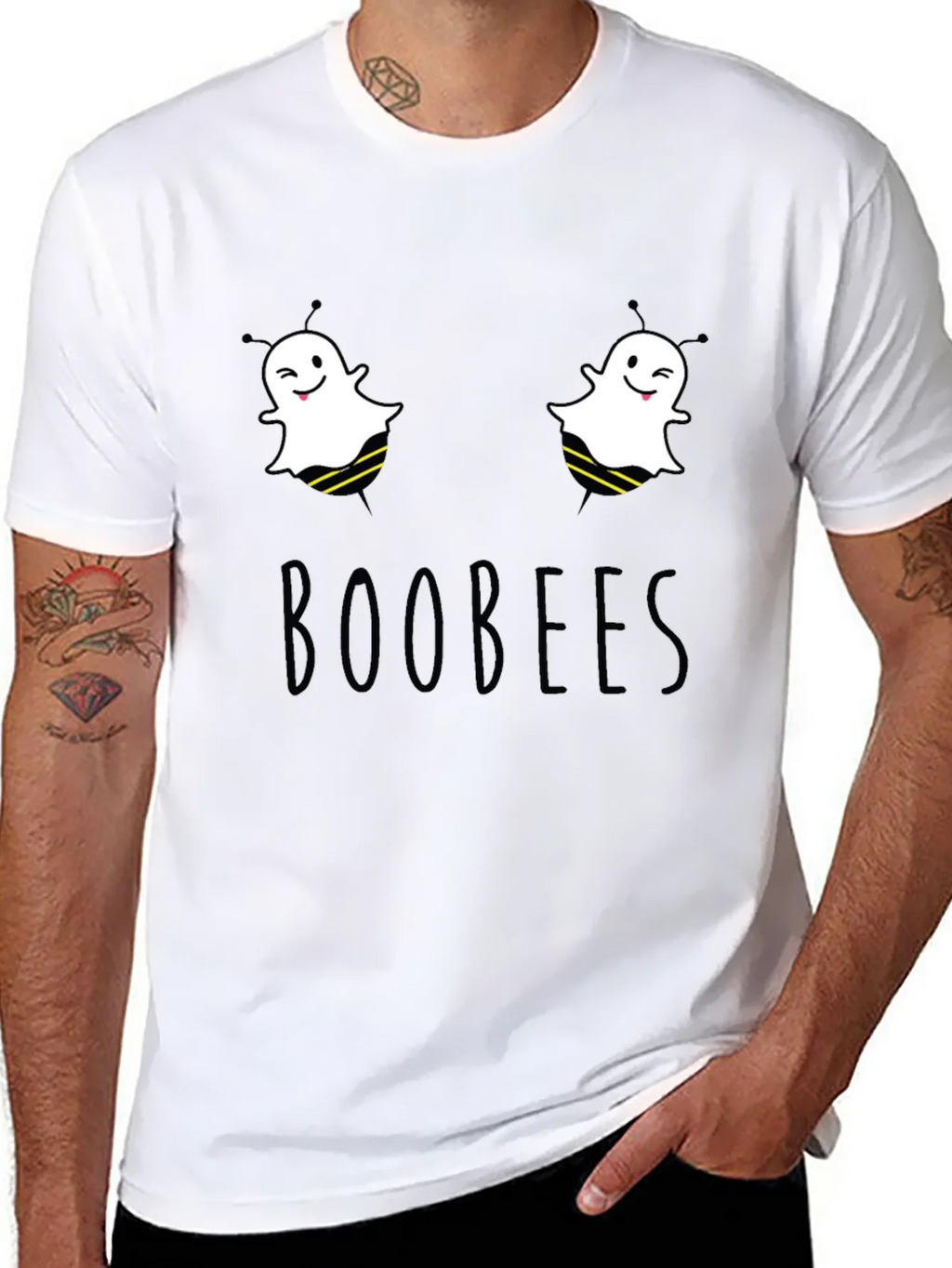 Boobees Graphic Tee - Funny Ghost Bee Pun T-Shirt product image 7