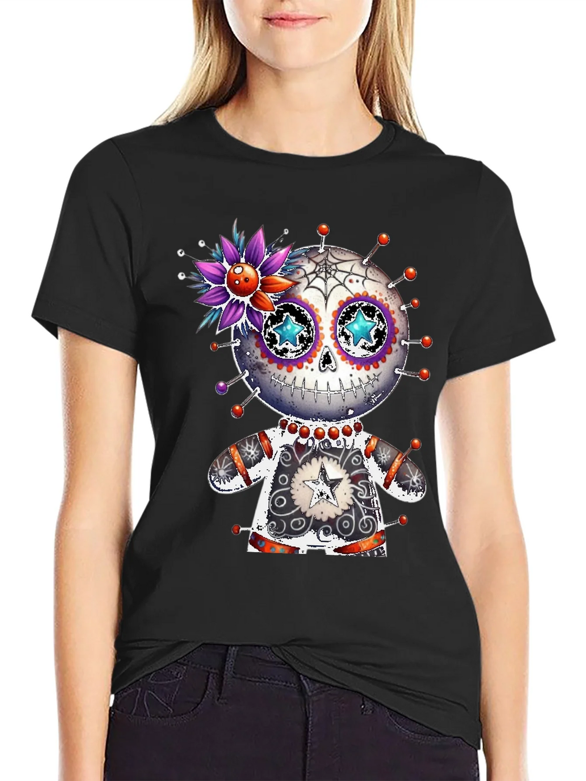 Sugar Skull Voodoo Doll T-Shirt product image 2