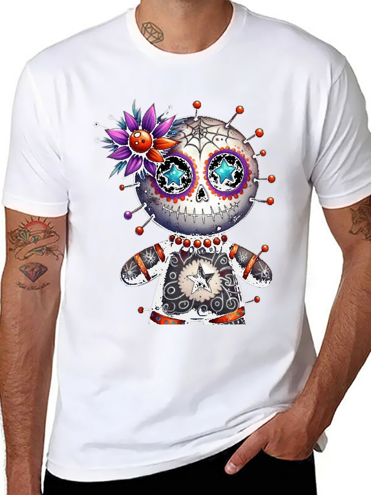 Sugar Skull Voodoo Doll T-Shirt product image 7