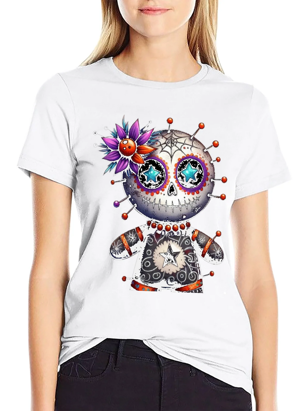 Sugar Skull Voodoo Doll T-Shirt product image 8
