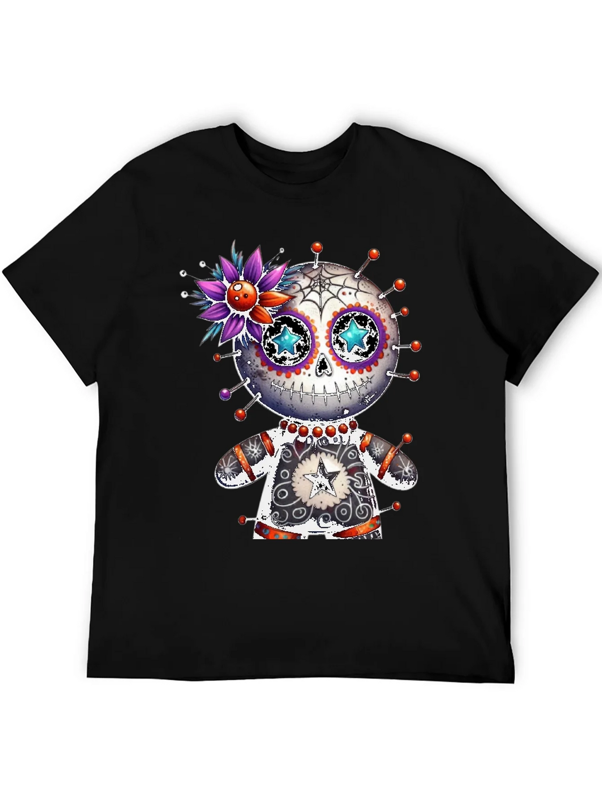 Sugar Skull Voodoo Doll T-Shirt product image 5