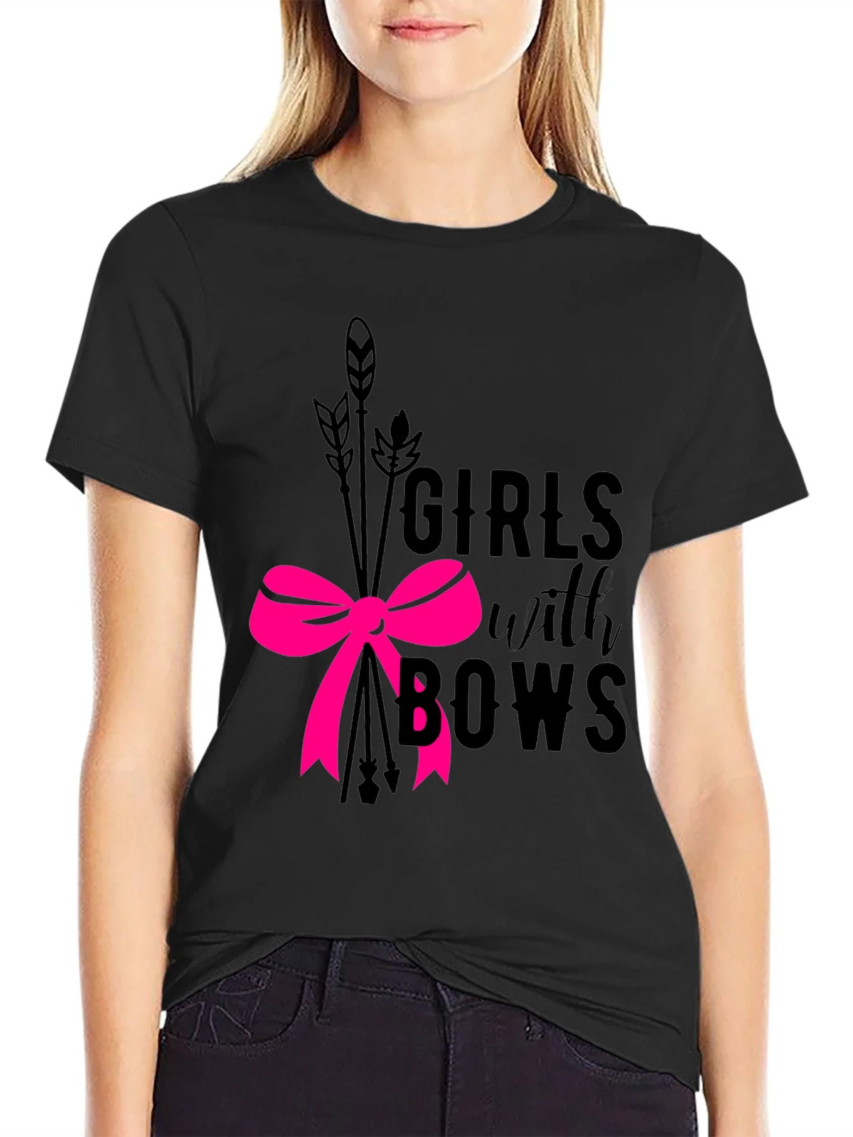 Girls with Bows Graphic Tee - Black product image 2