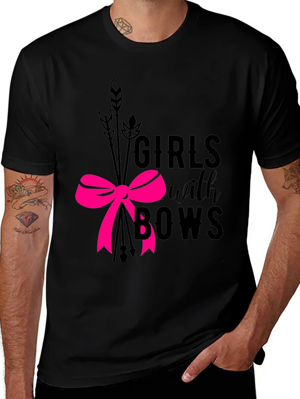Girls with Bows Graphic Tee - Black product image 1
