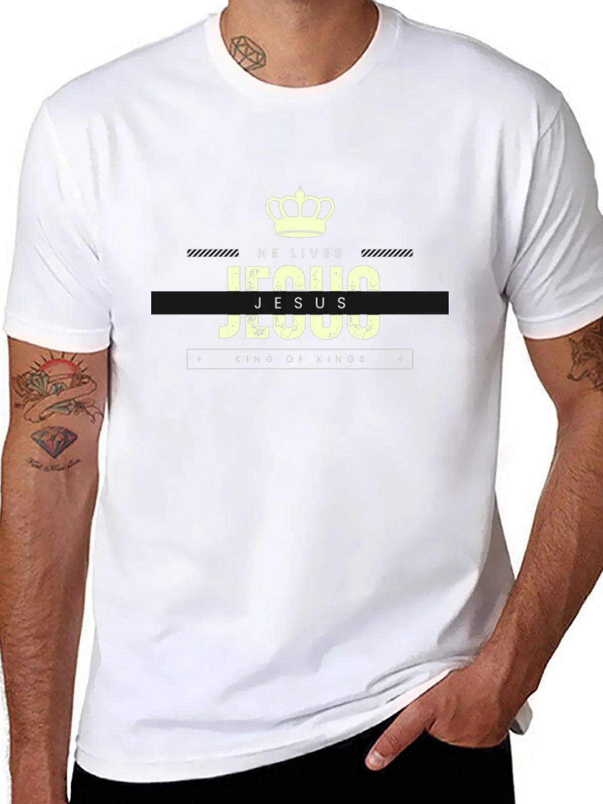 He Lives Jesus King of Kings Black T-Shirt product image 7