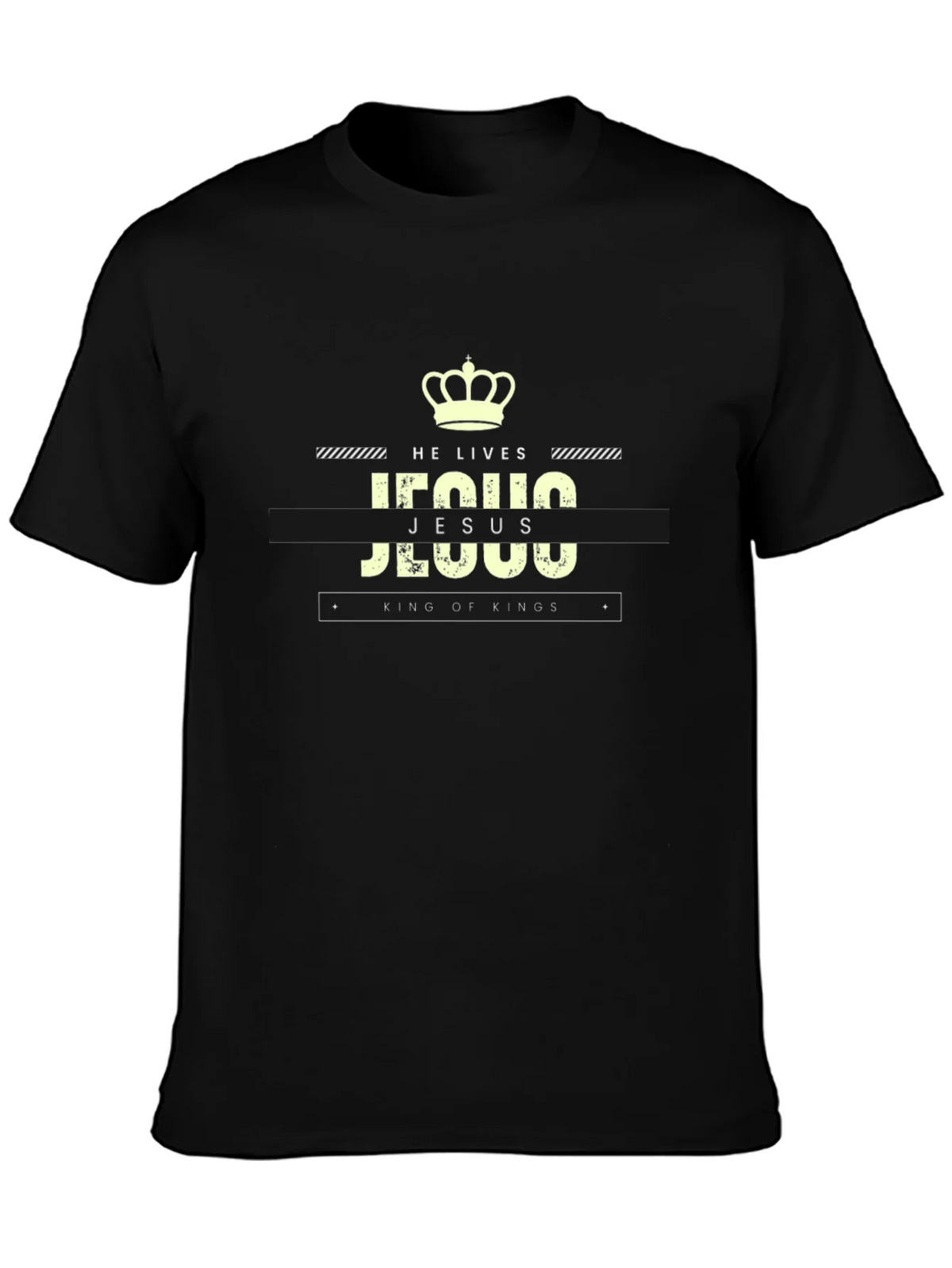 He Lives Jesus King of Kings Black T-Shirt product image 3