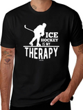 Ice Hockey Is My Therapy Black T-Shirt product image 1