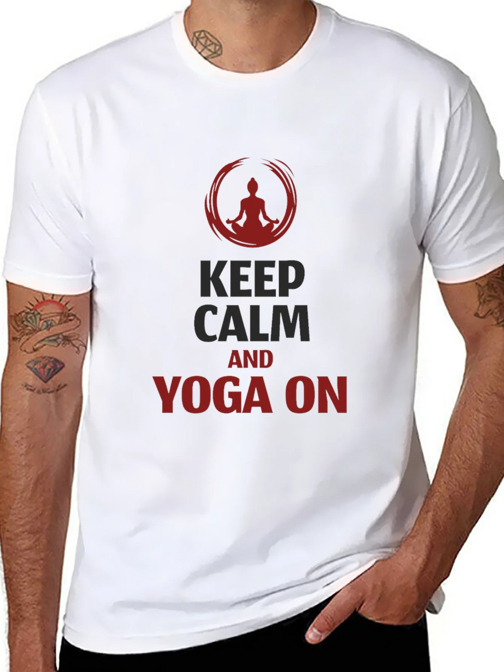 Keep Calm Yoga T-Shirt - Mens Black Tee product image 7