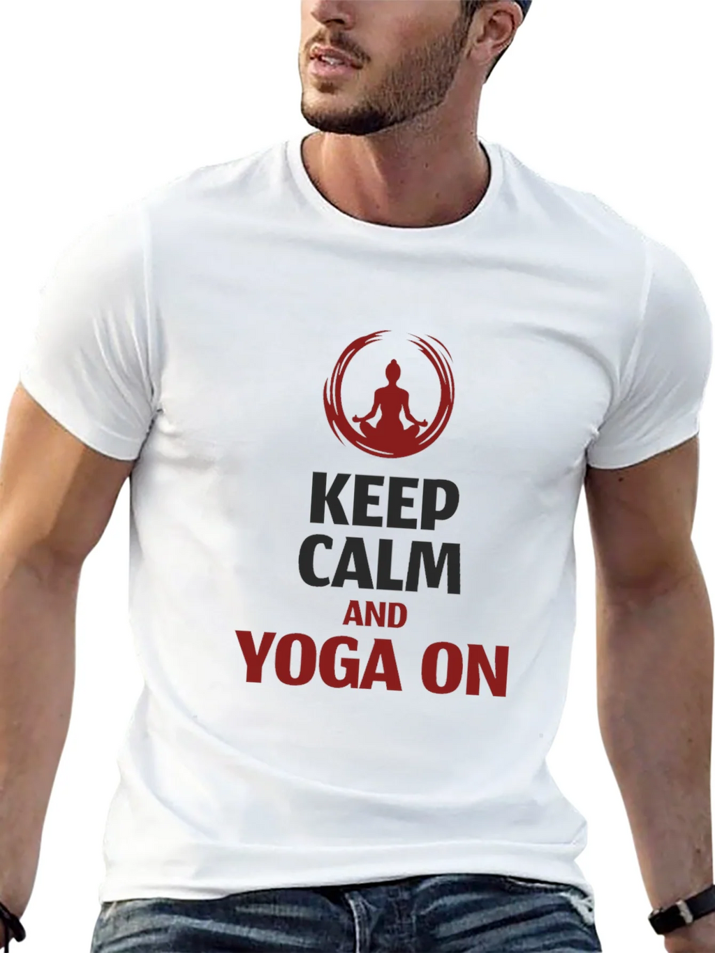Keep Calm Yoga T-Shirt - Mens Black Tee product image 12