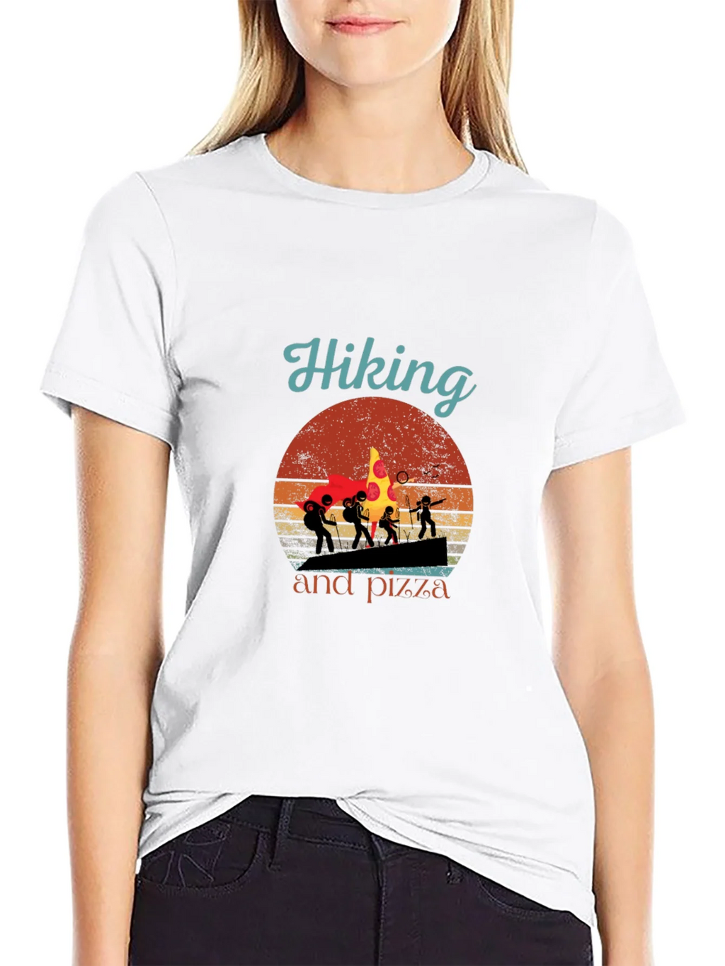 Hiking and Pizza Graphic T-Shirt product image 4