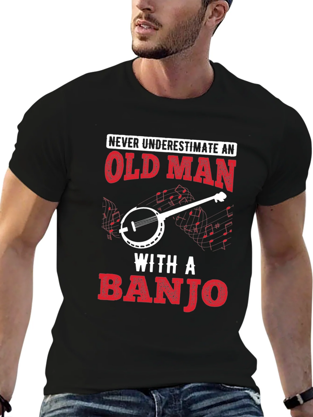 Old Man Banjo T-Shirt - Music Lover Tee product image 6