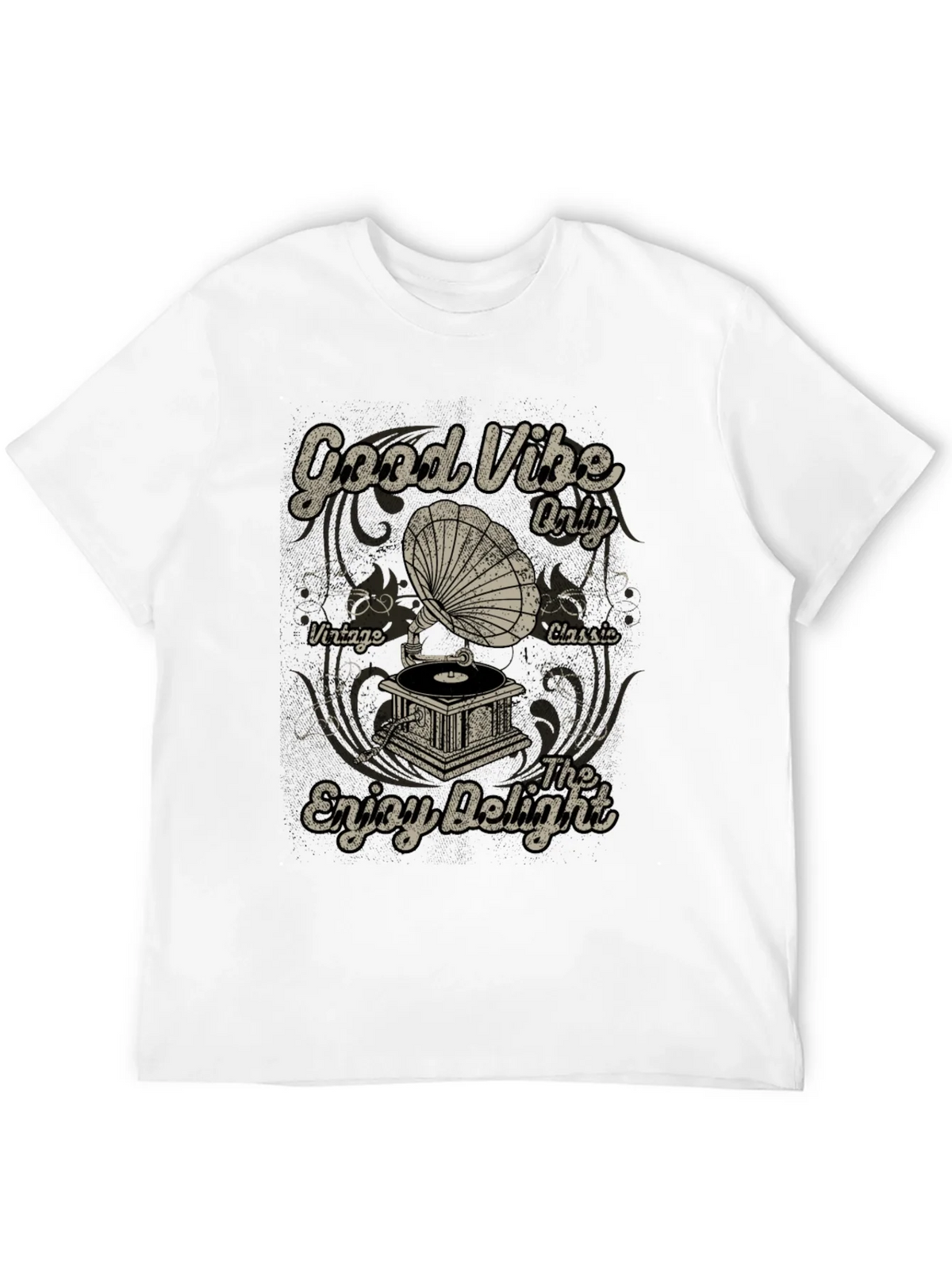 Good Vibes Vintage Gramophone Graphic T-Shirt product image 7