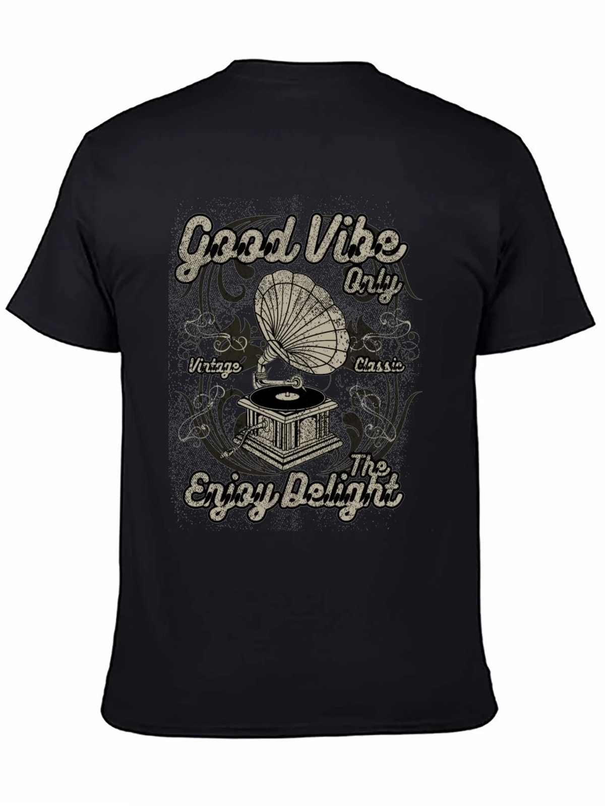 Good Vibes Vintage Gramophone Graphic T-Shirt product image 3