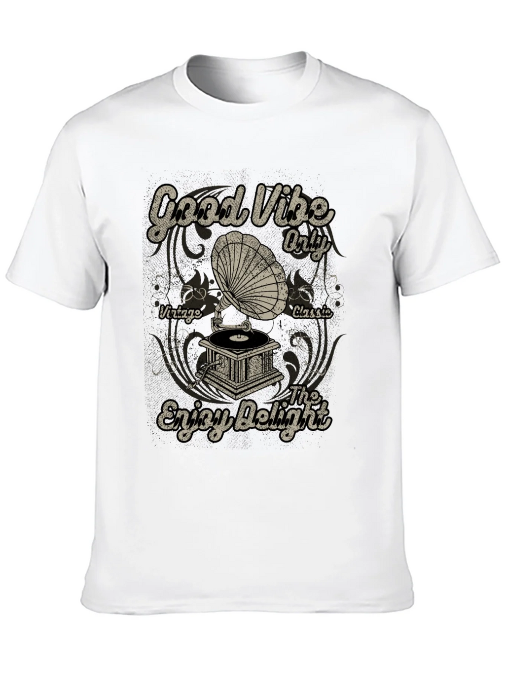 Good Vibes Vintage Gramophone Graphic T-Shirt product image 5