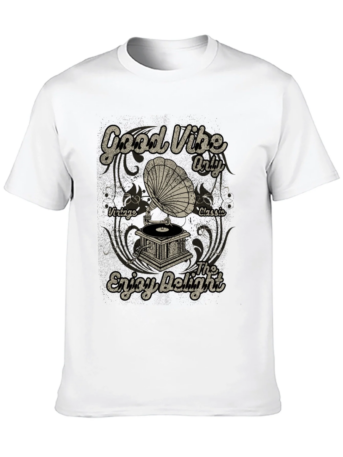Good Vibes Vintage Gramophone Graphic T-Shirt product image 5