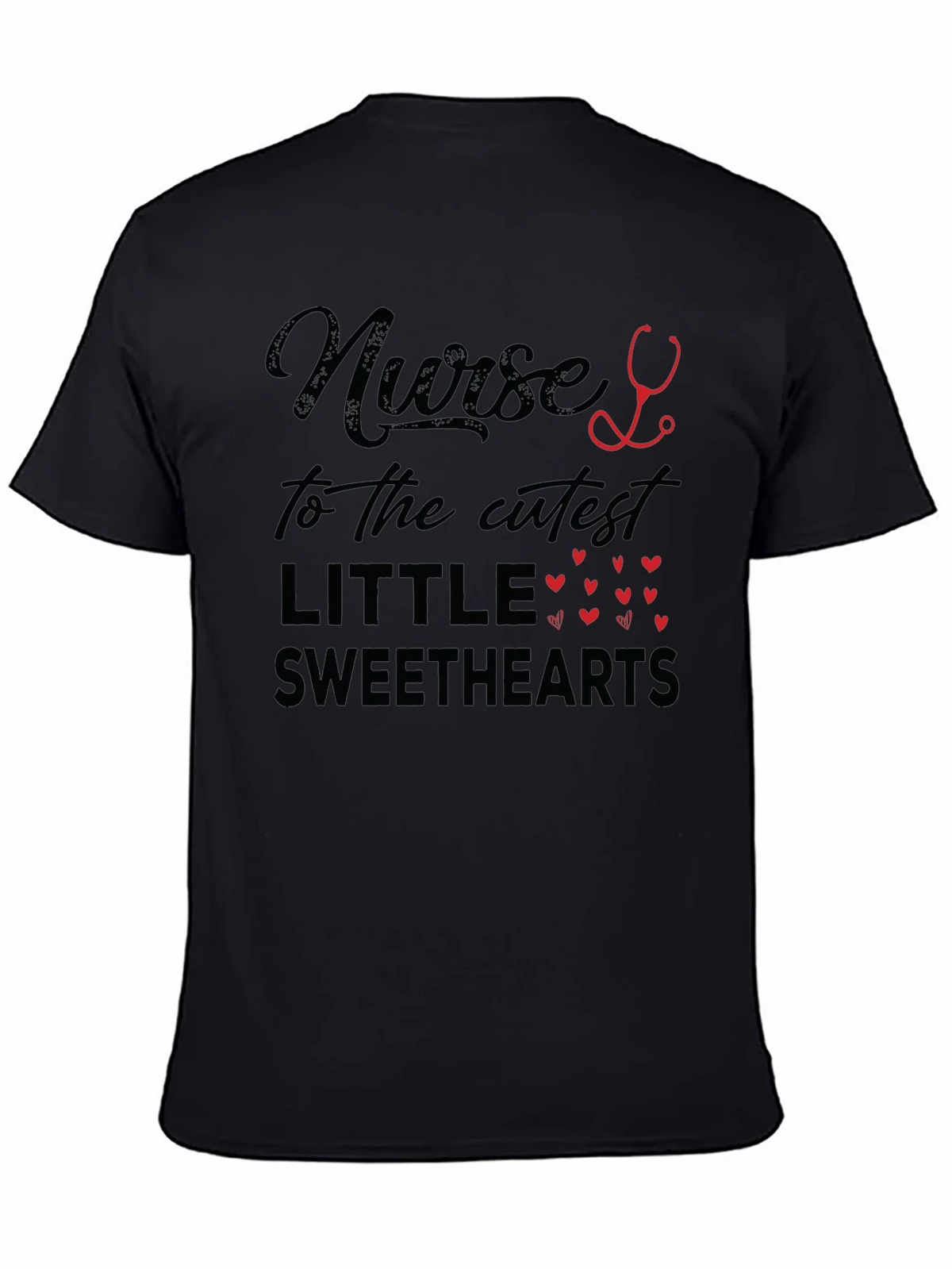 Nurse to the Cutest Sweethearts Black T-Shirt product image 4