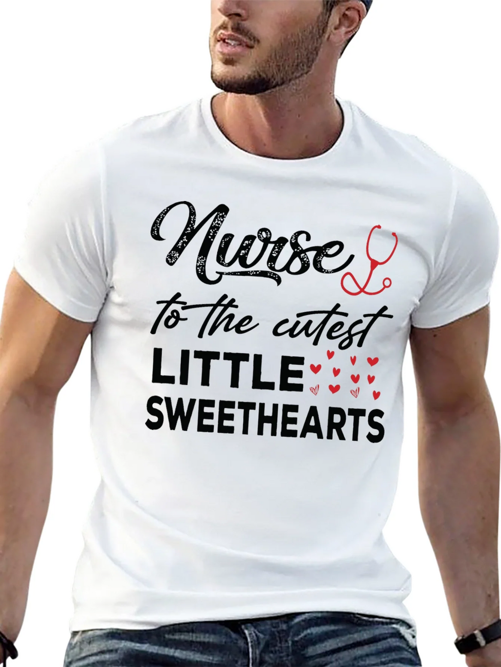Nurse to the Cutest Sweethearts Black T-Shirt product image 11