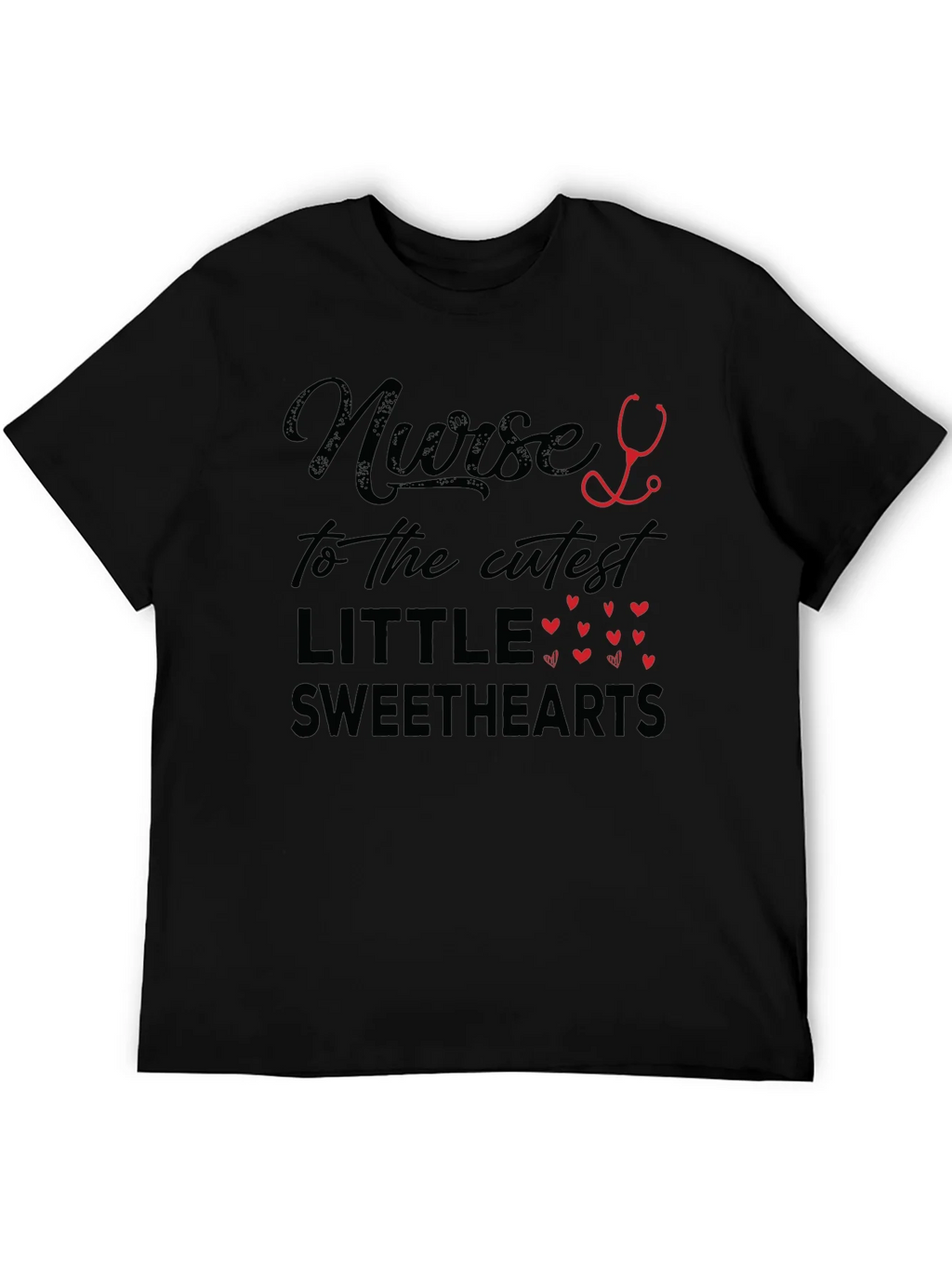 Nurse to the Cutest Sweethearts Black T-Shirt product image 5