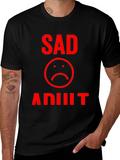 Sad Adult Graphic T-Shirt - Black product image 1