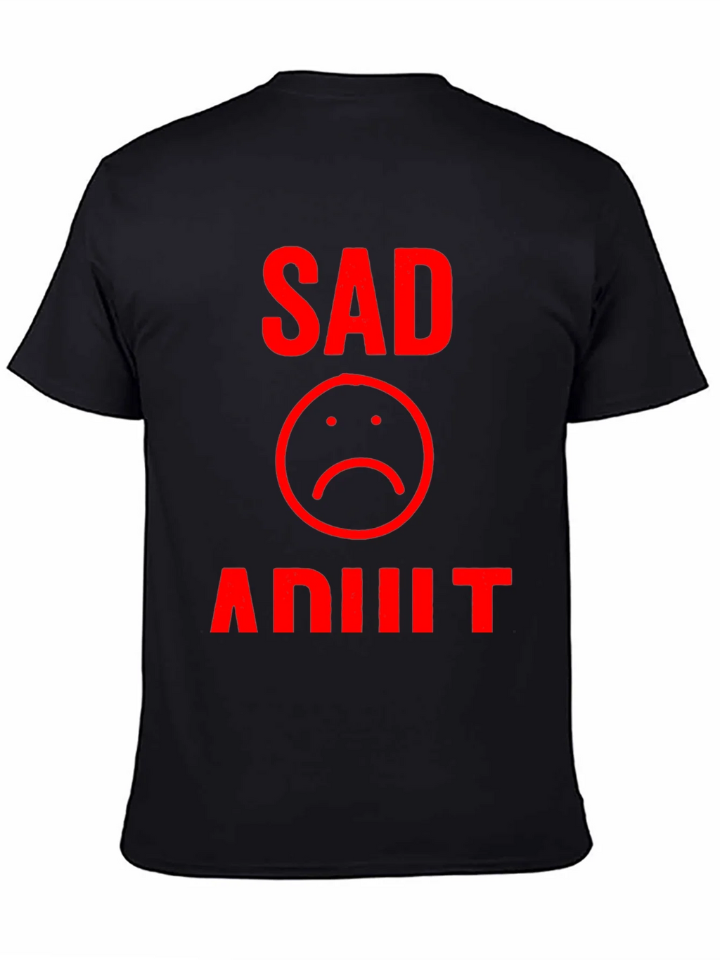 Sad Adult Graphic T-Shirt - Black product image 4