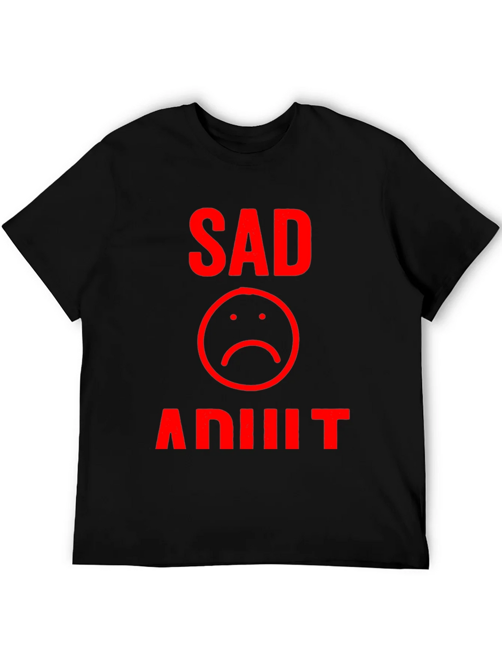 Sad Adult Graphic T-Shirt - Black product image 5