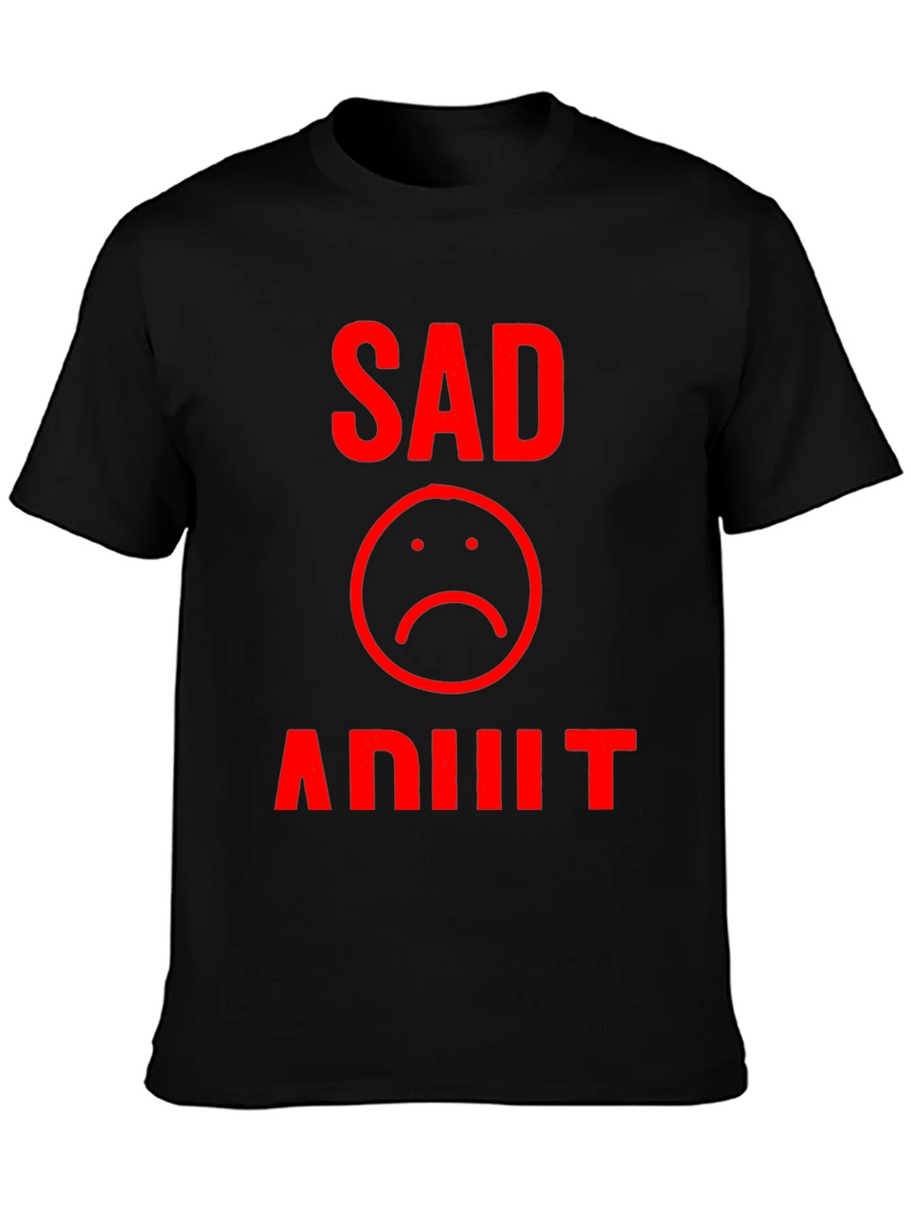 Sad Adult Graphic T-Shirt - Black product image 3